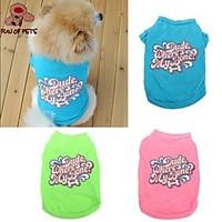 Cat / Dog Shirt / T-Shirt Green / Blue / Pink Dog Clothes Summer Letter Number Wedding / Cosplay