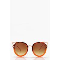 Cat Eye Print Frame Sunglasses - orange