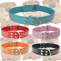 Cat / Dog Collar Adjustable/Retractable Rhinestone / Mosaic Red / Black / Pink PU Leather