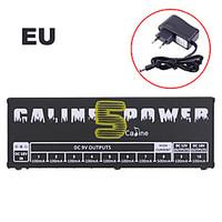 Caline CP-05 Power Supply for Effect Pedal with Blue LED Light Black plug is European standard