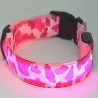 cat dog collar led lights green blue pink yellow nylon