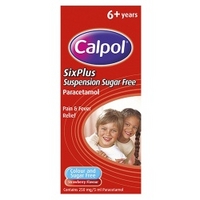 Calpol SixPlus Suspension Sugar Free Strawberry Flavour 6+ Years 80ml