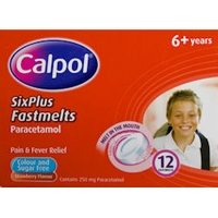 calpol sixplus fastmelts 12 fastmelts