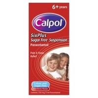 Calpol SixPlus Sugar Free Suspension Strawberry Flavour 100ml