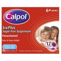 Calpol Sugar Free Suspension Paracetamol Strawberry Flavour 12 Sachets