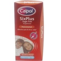 calpol six plus sugarcolour free strawberry suspension