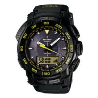 casio pro trek triple sensor tough solar watch prg 550 1a9 black yello ...