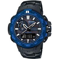 Casio PRO TREK Triple Sensor TOUGH SOLAR Titanium Watch PRW-6000SYT-1 - Black + Blue