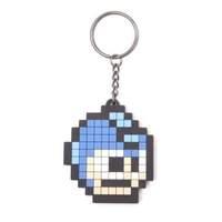 Capcom Mega Man Pixelated Head Rubber Keychain Multi-colour (ke031002mgm)