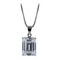 carat 9ct gold emerald cut pendant