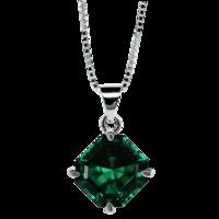 carat 9ct white gold emerald coloured asscher pendant