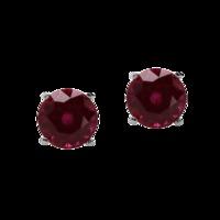 CARAT 9ct White Gold Ruby Coloured Stud Earrings