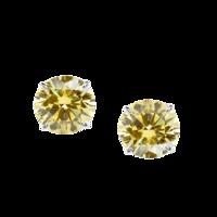 CARAT 9ct White Gold Light Yellow Coloured Stud Earrings