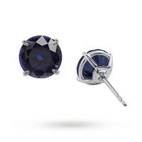 CARAT 9ct White Gold Sapphire Blue Coloured Stud Earrings