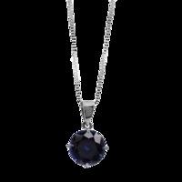 carat 9ct white gold sapphire blue coloured single stone pendant