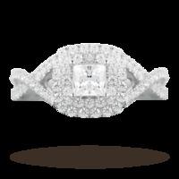 Canadian Diamond 1.09 carat total weight princess cut diamond ring in 18 carat white gold - Ring Size N