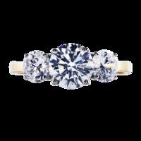 CARAT Three Stone Brilliant Cut Ring in 9 Carat Yellow Gold