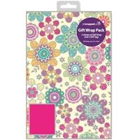 Candy Flowers 2 Sheet Gift Wrap Pack