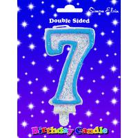 Candle Birthday Number 7 Blue