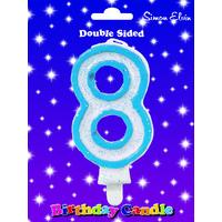 Candle Birthday Number 8 Blue