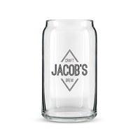 Can Shaped Glass Personalised - Diamond Emblem Printing