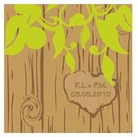 Carved Initials Tree Square Tag