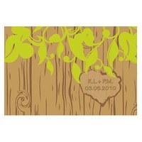 Carved Initials Tree Large Rectangular Tag