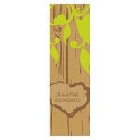 Carved Initials Tree Small Rectangular Tag