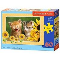 castorland jigsaw classic 60pc kittens in sunflowers