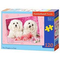 Castorland Jigsaw Classic 120pc - Two Doggies In Pink