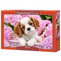 Castorland Jigsaw 500pc - Pup In Pink Flowers