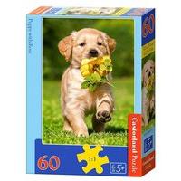 castorland b 06939 puppy with rose classic jigsaw puzzle 60 piece