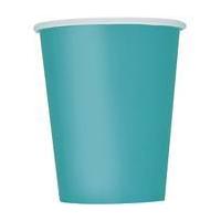 Caribbean Teal Paper Cups 8 Pack