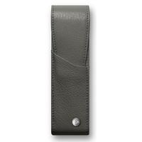 caran dache lman leather holder for 2 pens grey