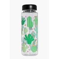 Cactus Clear Water Bottle - green