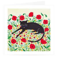 Cat Among Poppies Card