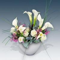 Callas and Roses in a Vase