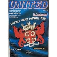 carlisle utd v darlington division 3 29th april 2000