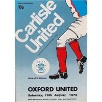 carlisle utd v oxford utd division 2 16th aug 1975