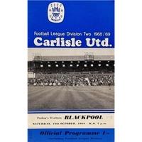 carlisle utd v blackpool division 2 19th oct 1968