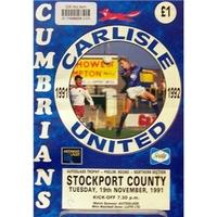 Carlisle United v Stockport County - Autoglass Trophy Preliminary Round - 19th November 1991