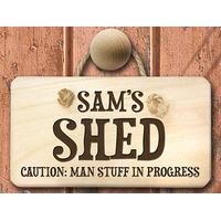 CAUTION - MAN STUFF Personalised Wooden Sign