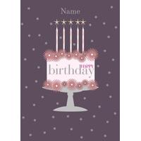 candle cake personalised birthday card