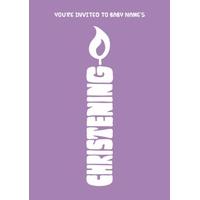 candle | personalised christening invitation