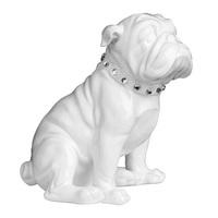 Capel Bull Dog Sculpture In White Ceramic