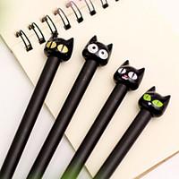 Cartoon Black Cat Black Ink Gel Pen(1 PCS)