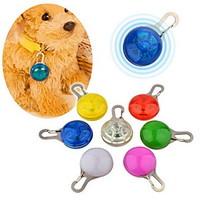 cat dog led safety tag clip on night light pet collar solid red white  ...