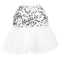 Cat / Dog Dress White Dog Clothes Spring/Fall Sequins Wedding