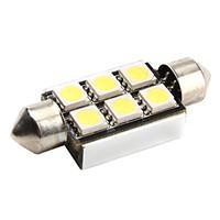 canbus festoon 39mm 1w 6x5050 smd white led car signal light