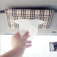 Car sun visor Tissue box Auto accessories holder Paper napkin clip- PU leather Case